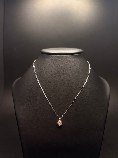 Sterling Silver 1/2 ct Lab Grown Diamond Necklace