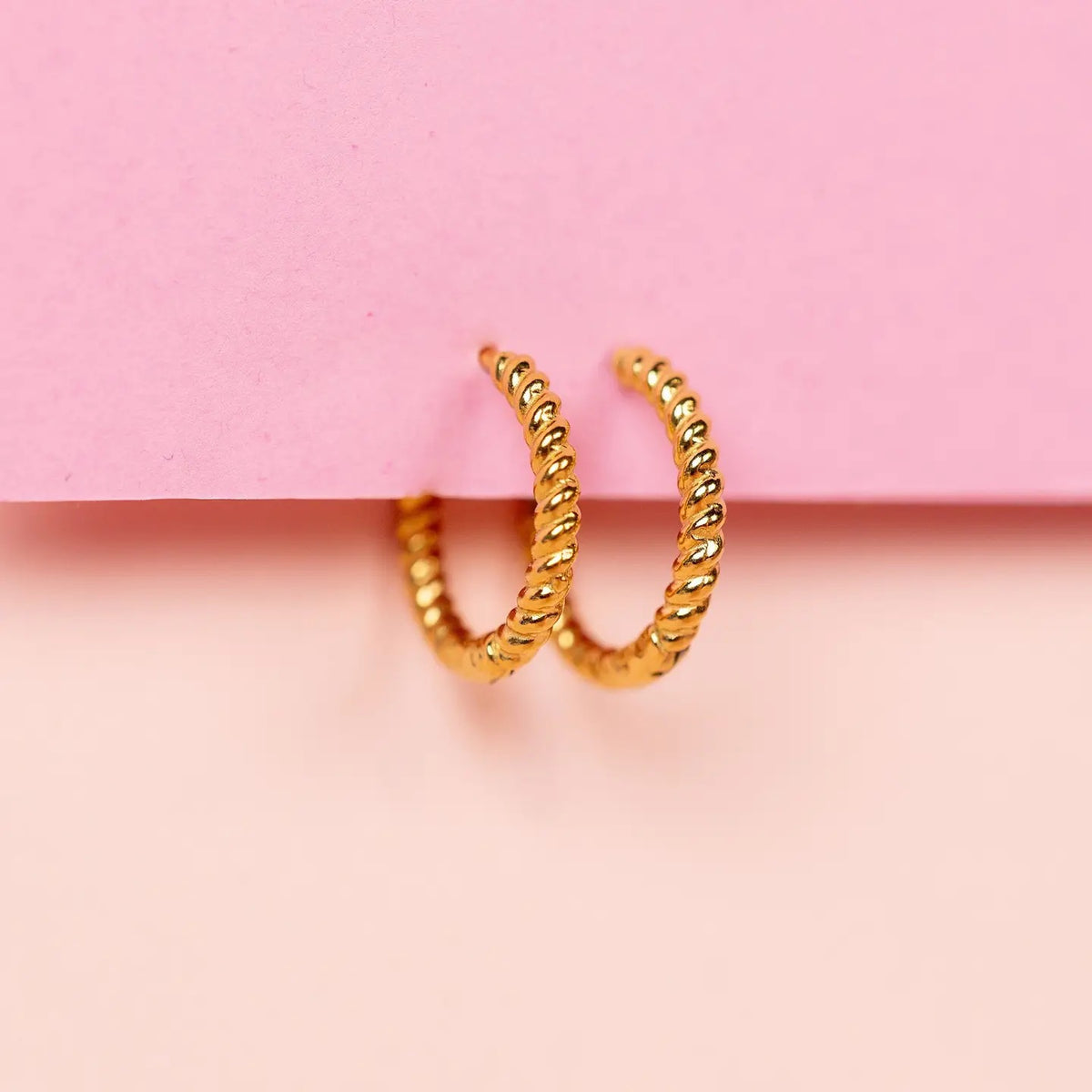Gold Thin Rope Huggie Hoops