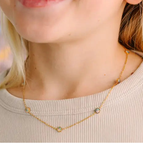 Rainbow Daisy Necklace