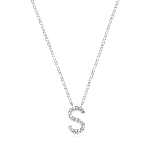 Diamond Initial Necklace "S"