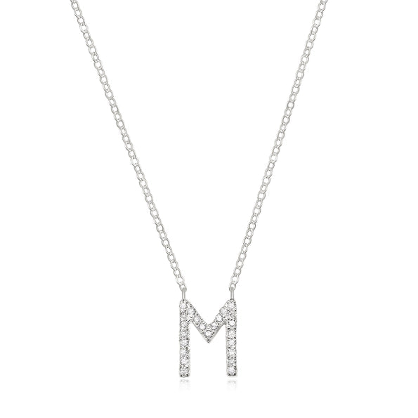 Diamond Initial Necklace "M"