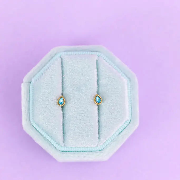 Teardrop Gemstone Stud Earrings