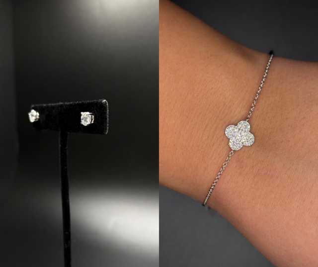 White Gold Earrings/Bracelets