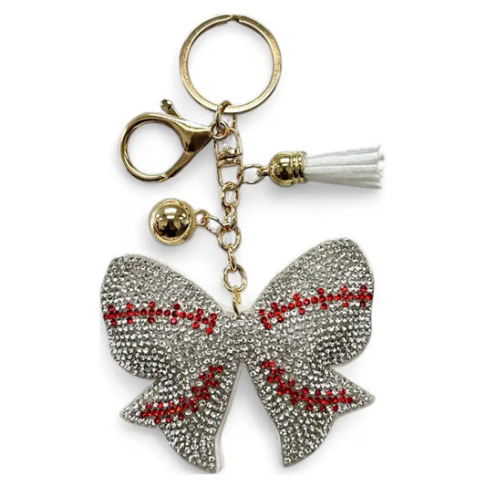 Baseball Bow Bag Charm