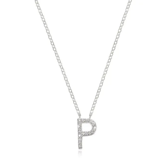 Diamond Initial Necklace "P"