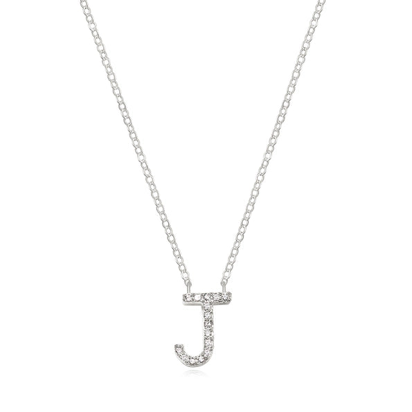 Diamond Initial Necklace "J"