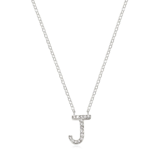 Diamond Initial Necklace "J"