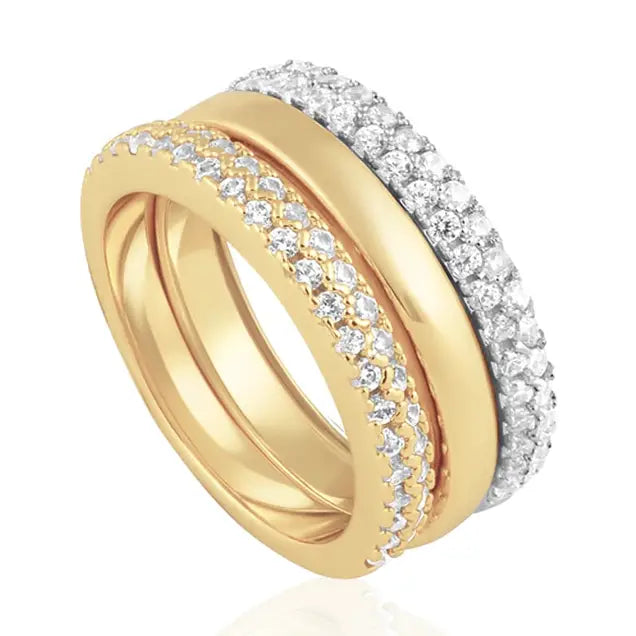 Serene Two Tone Ring Stack