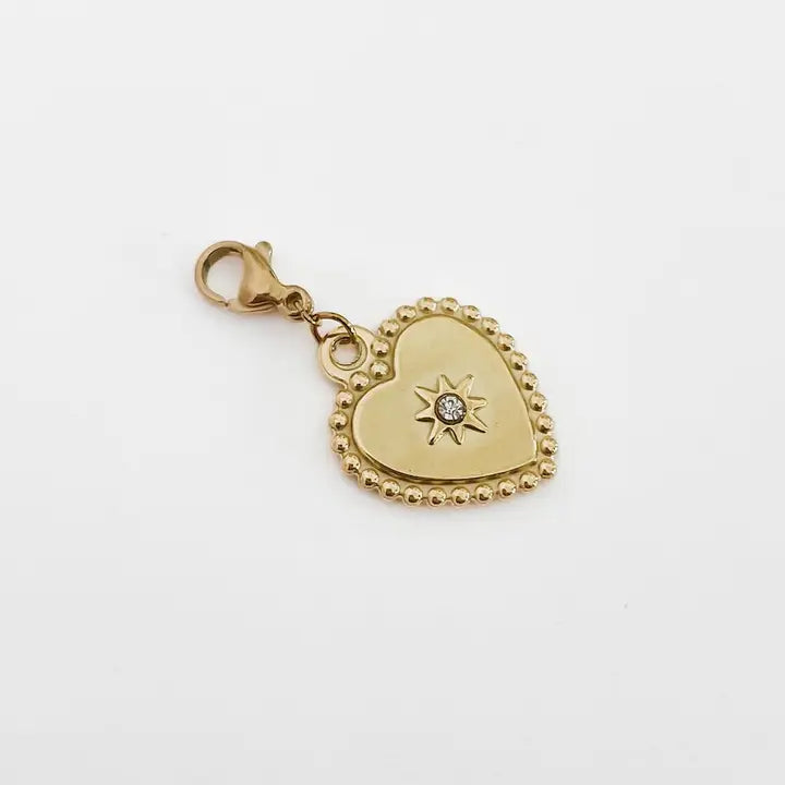 Gold Heart Bag Charm