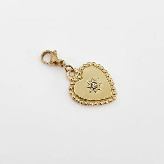 Gold Heart Bag Charm