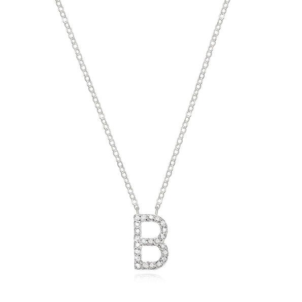 Diamond Initial Necklace "B"