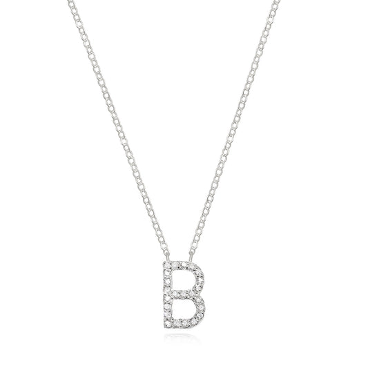 Diamond Initial Necklace "B"