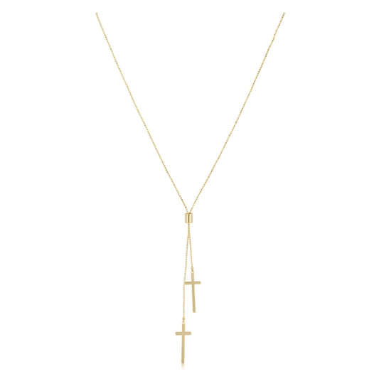 Lariat Double Cross Necklace