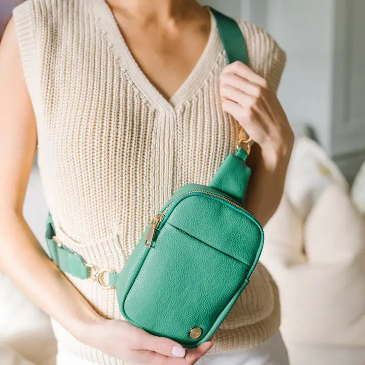 Bridget Sling Crossbody Fanny Mini Belt Bag Emerald Green