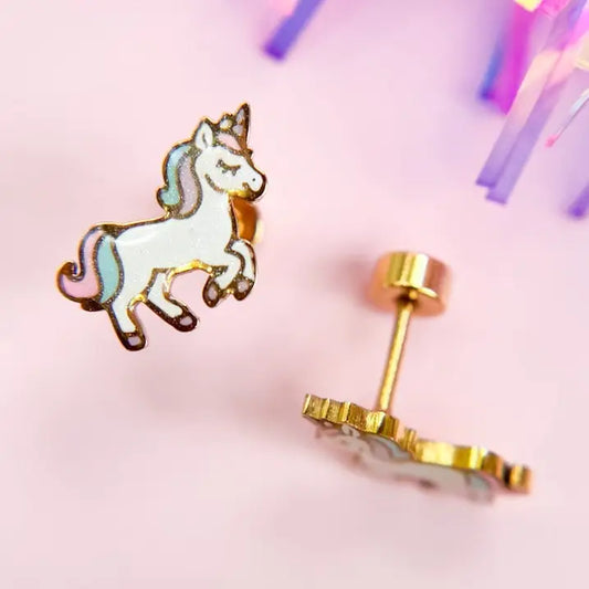 Rainbow Unicorn Stud Earrings