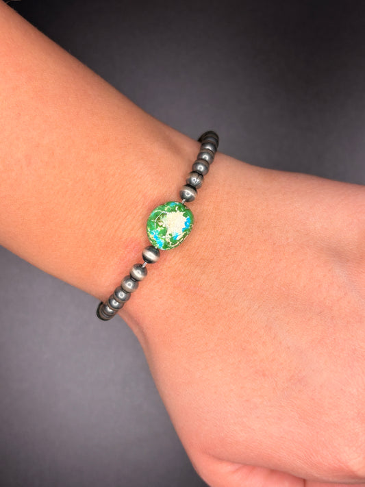 Sterling Silver Turquoise Navajo Bracelet