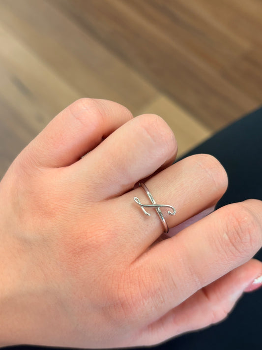 Sterling Silver Initial Ring