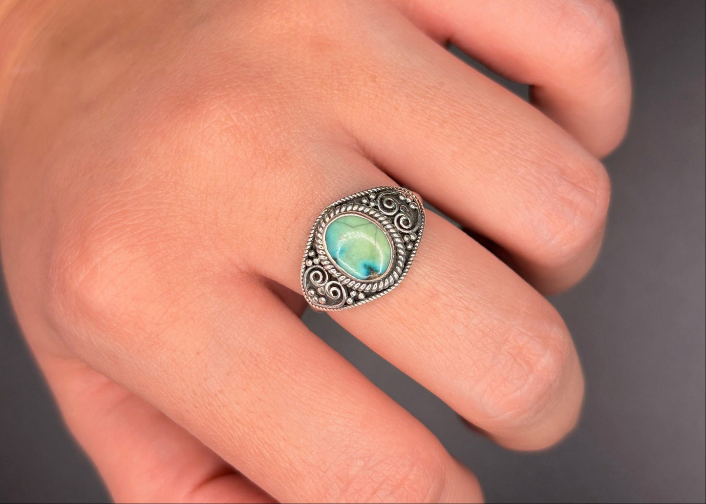 Sterling Silver Genuine Turquoise Ring