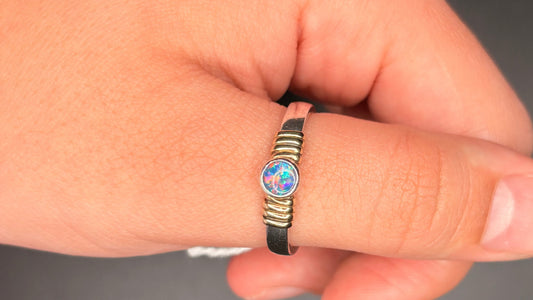 Sterling Silver Blue Opal Ring