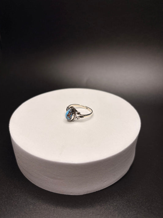 Sterling Silver Genuine Golden Hills Turquoise RIng