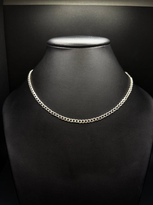 Sterling Silver Flat Cuban Chain 3mm