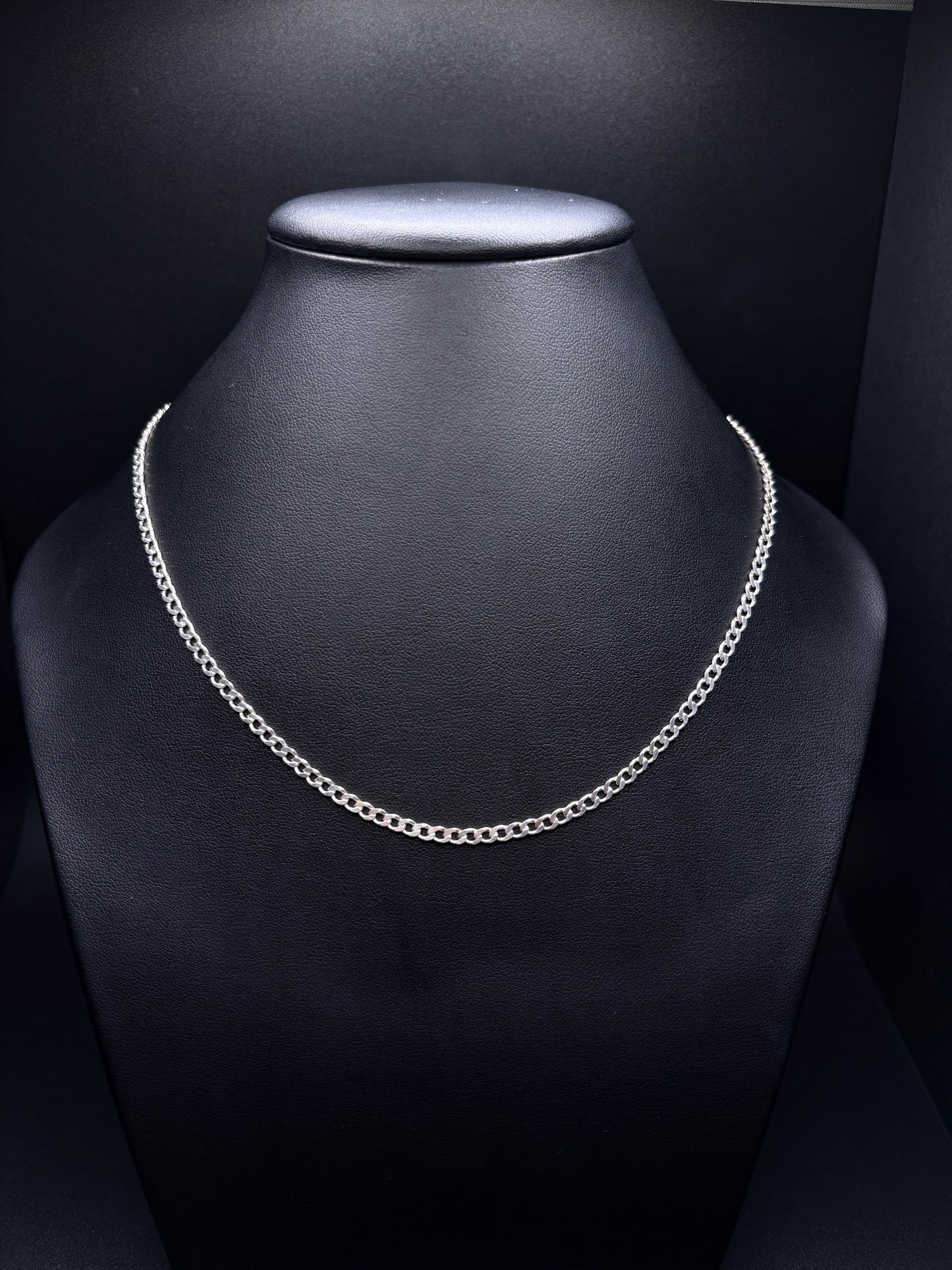 Sterling Silver Flat Cuban Chain 3mm