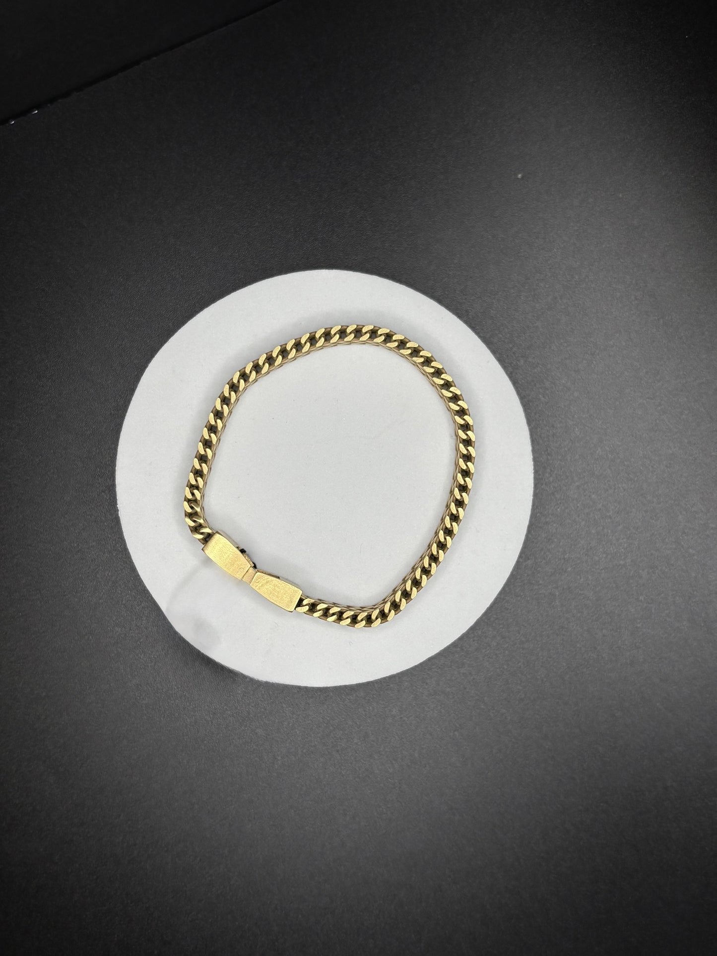 Stainless Steel PVD Gold Plated Bracelet 8in