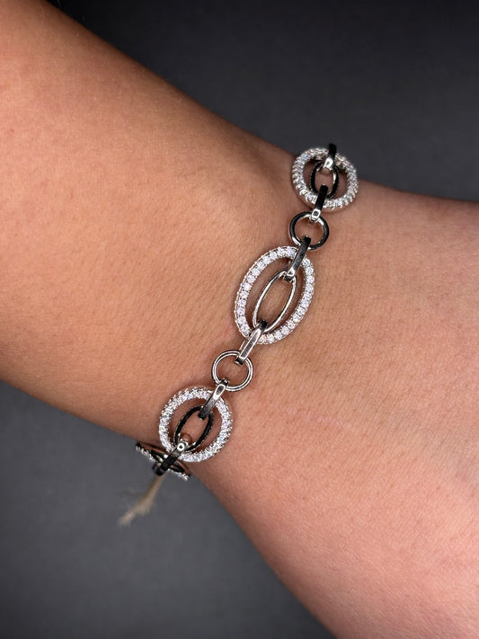 Sterling Silver Bracelet With CZ's
