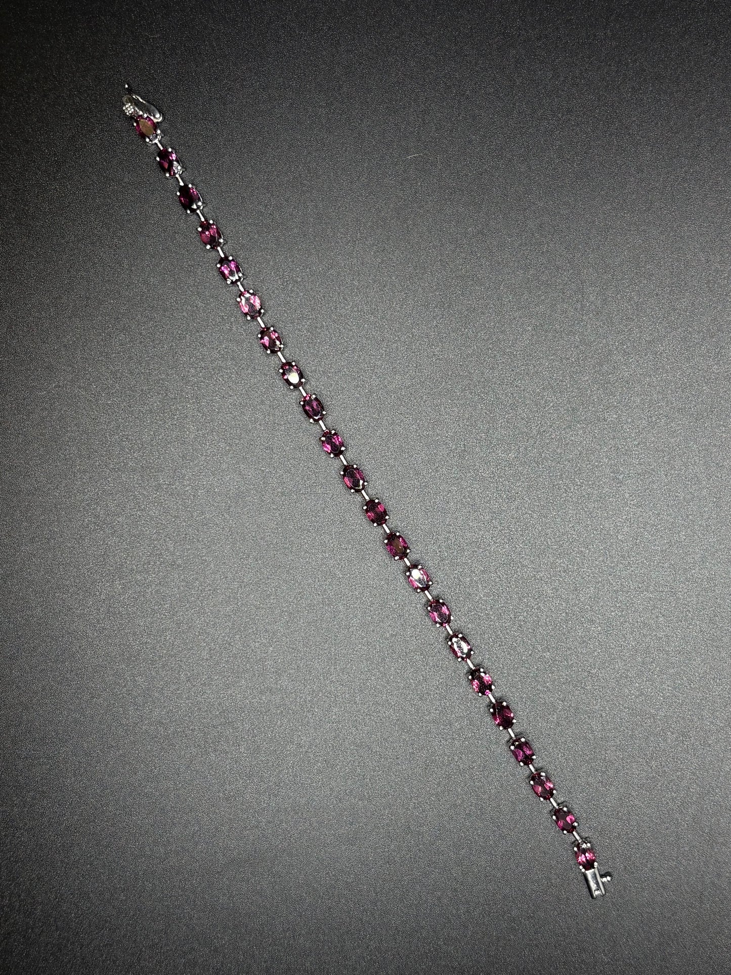 Sterling Silver Garnet CZ's Bracelet
