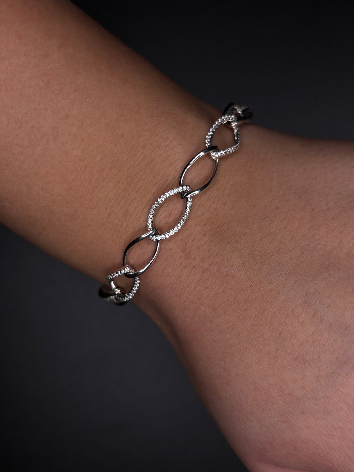 Sterling Silver CZ Fancy Bracelet