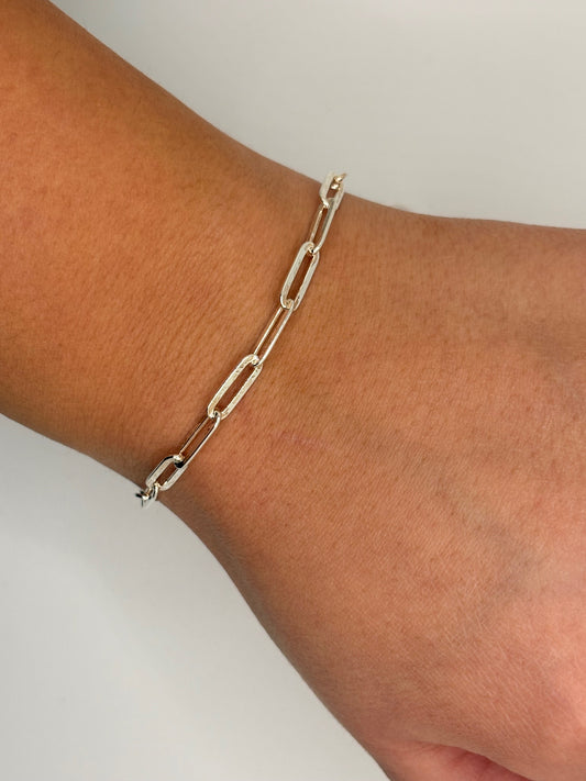 Sterling Silver 4mm Paperclip Bracelet
