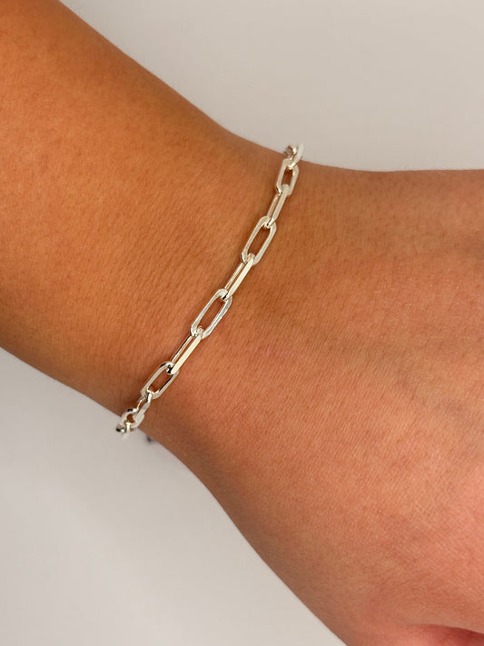 Sterling Silver 3.5mm Paperclip Bracelet