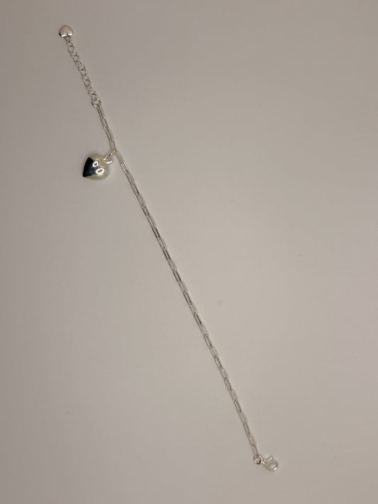 Sterling Silver Heart Charm Bracelet