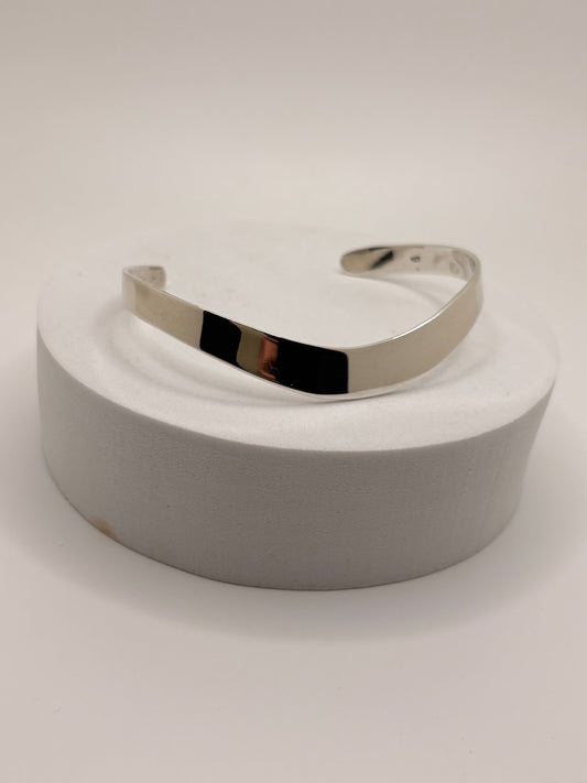 Sterling Silver Smooth Curved Cuff