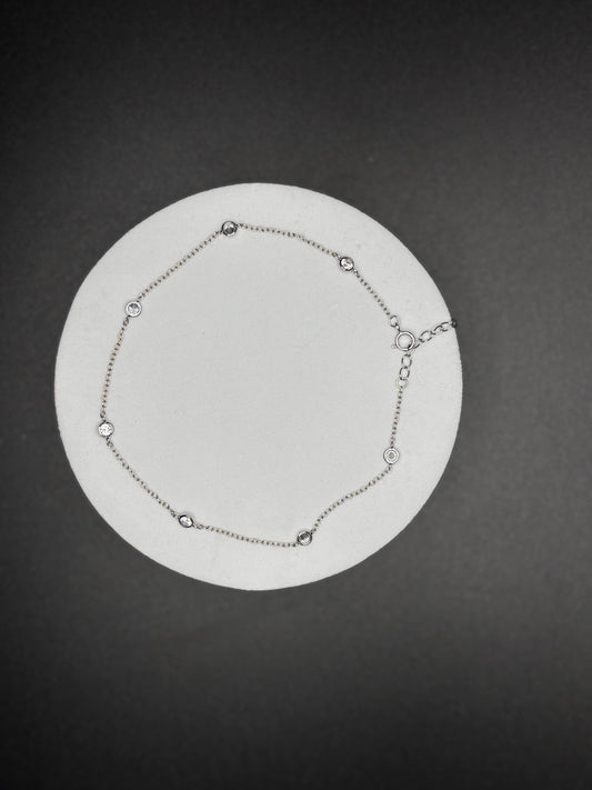 Sterling Sliver CZ Anklet
