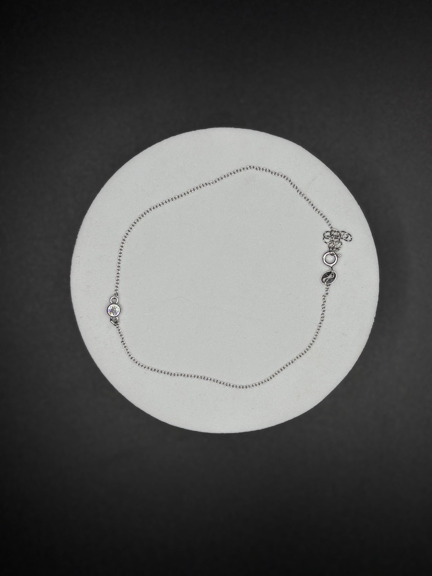 Sterling Silver Cz Anklet
