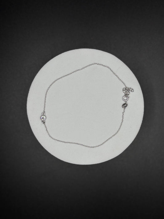 Sterling Silver Cz Anklet