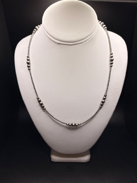 Sterling Silver Navajo Bead Necklace