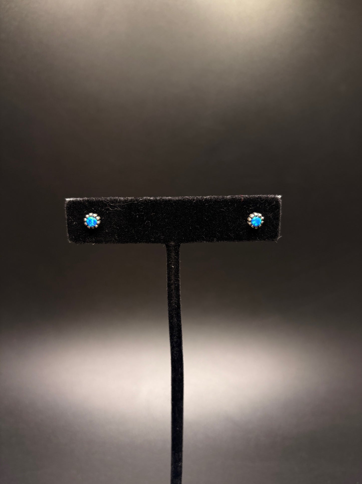 Sterling Silver Blue Opal Studs