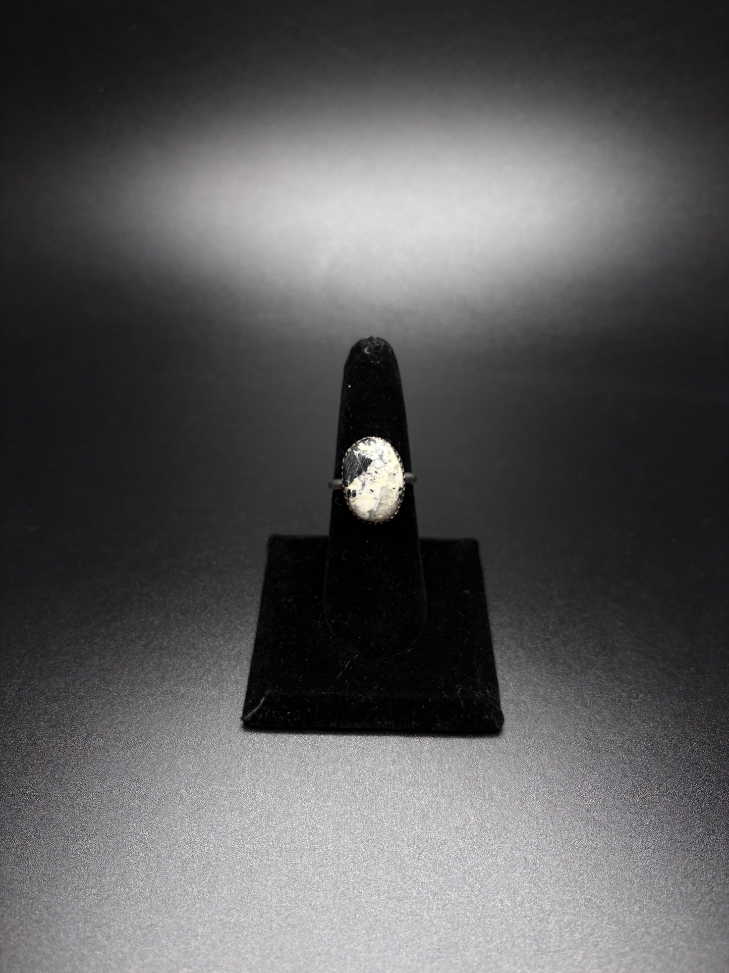 Sterling Silver White Buffalo Ring