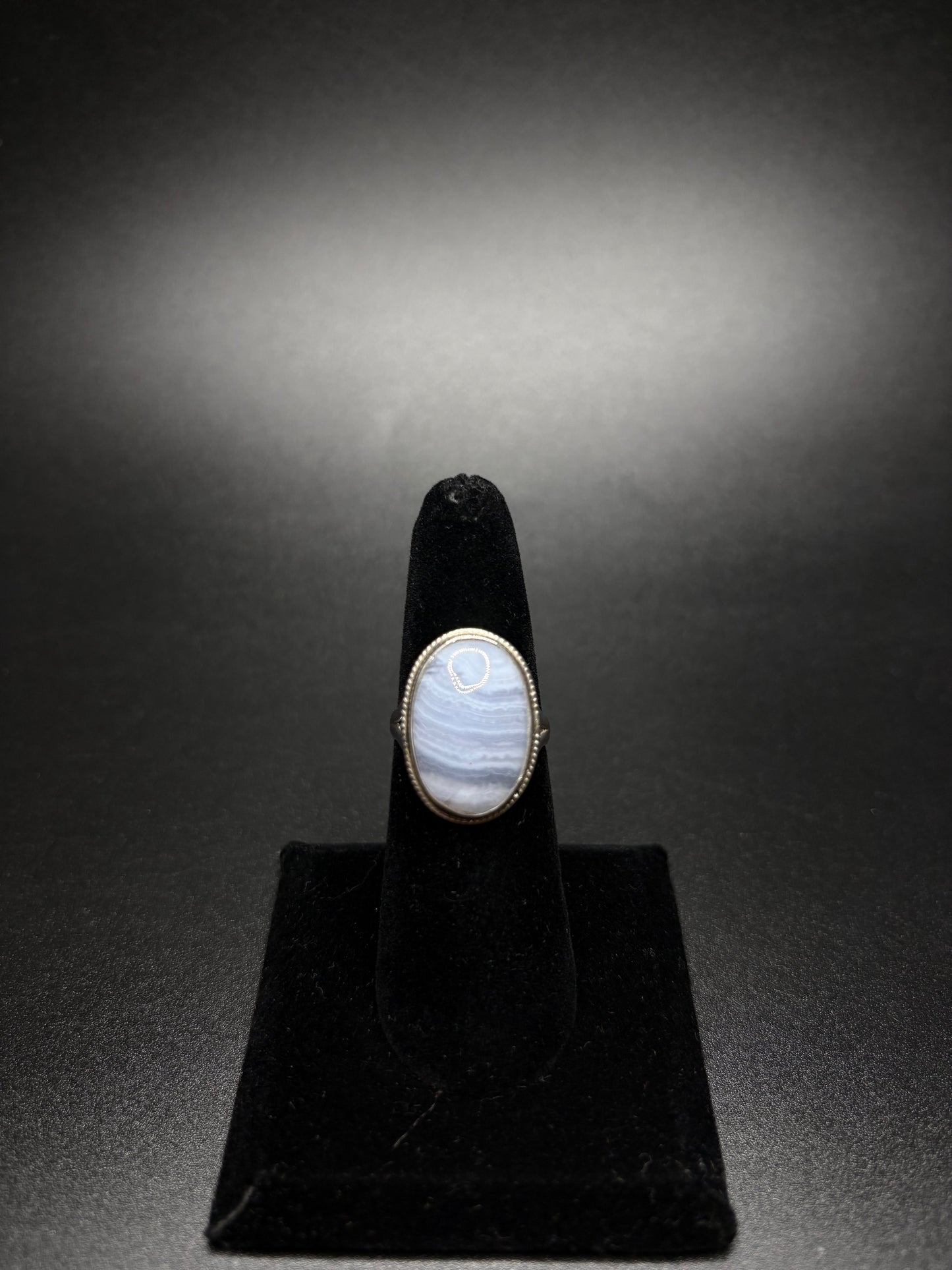 Sterling Silver Blue Lace Agate Ring