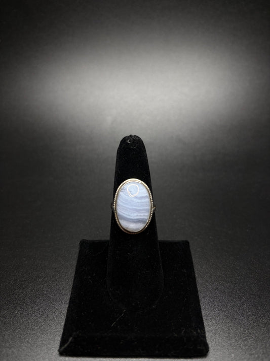 Sterling Silver Blue Lace Agate Ring