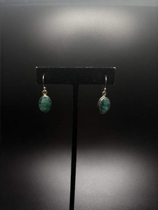 Sterling Silver Emerald Earrings