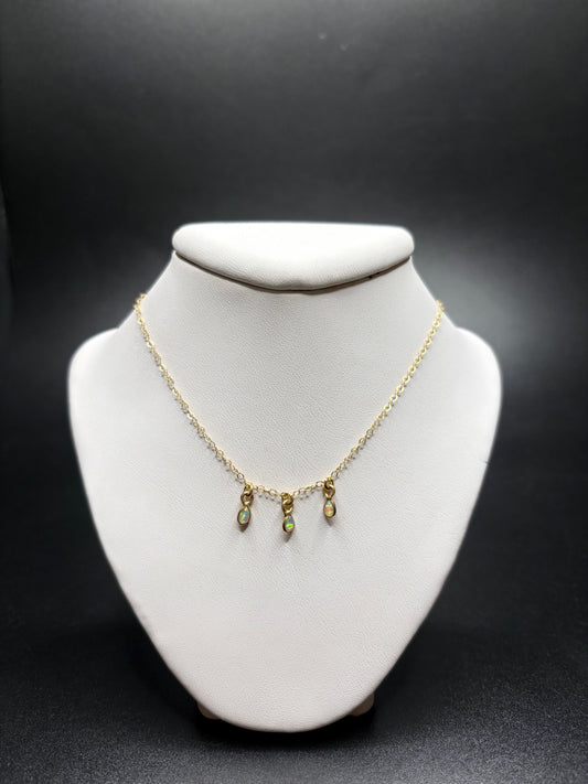 Gold-Filled Opal Teardrop Necklace