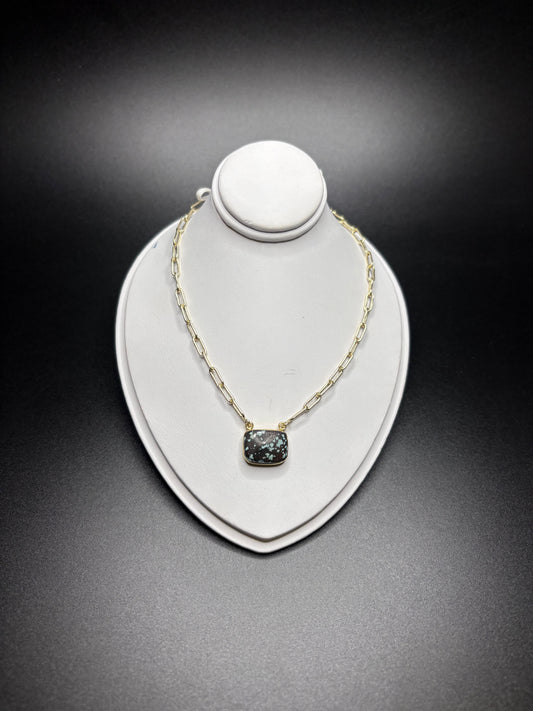 Gold-Plated Turquoise Necklace