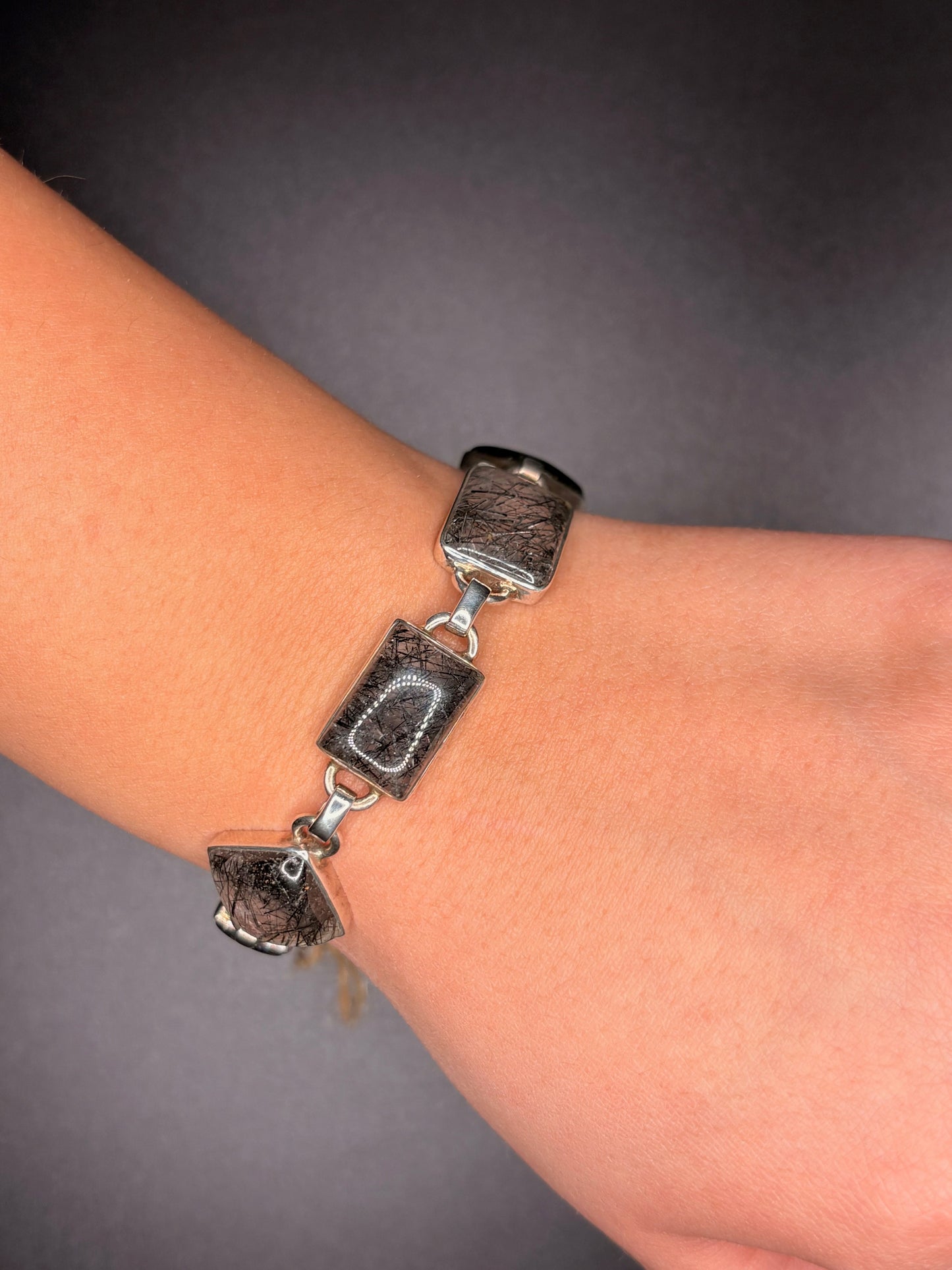 Sterling Silver Rutilated Quartz Bracelet
