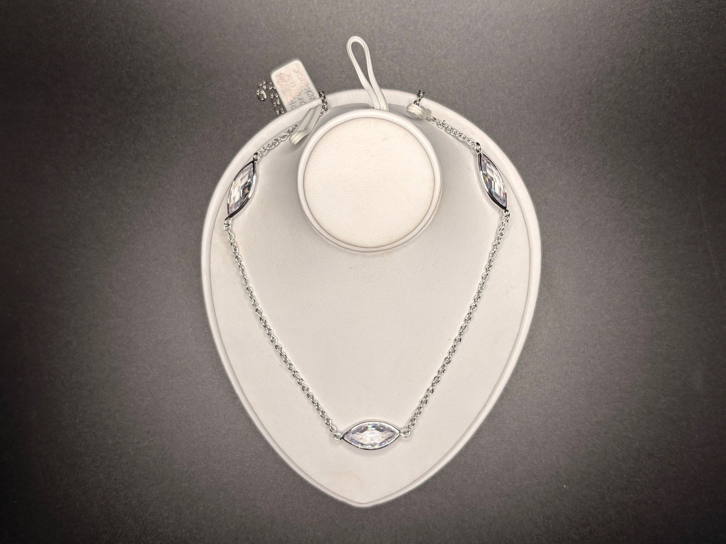 Sterling Silver Marquise Cz Necklace