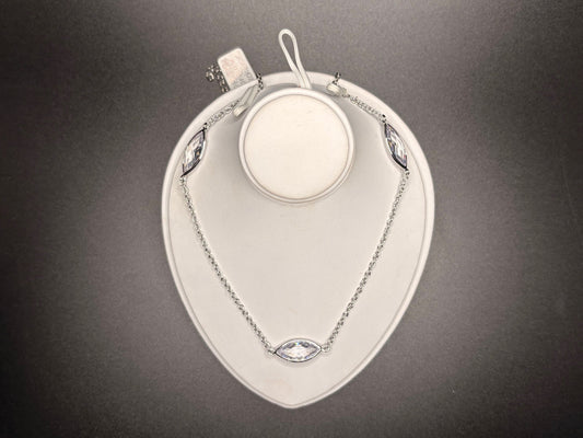 Sterling Silver Marquise Cz Necklace