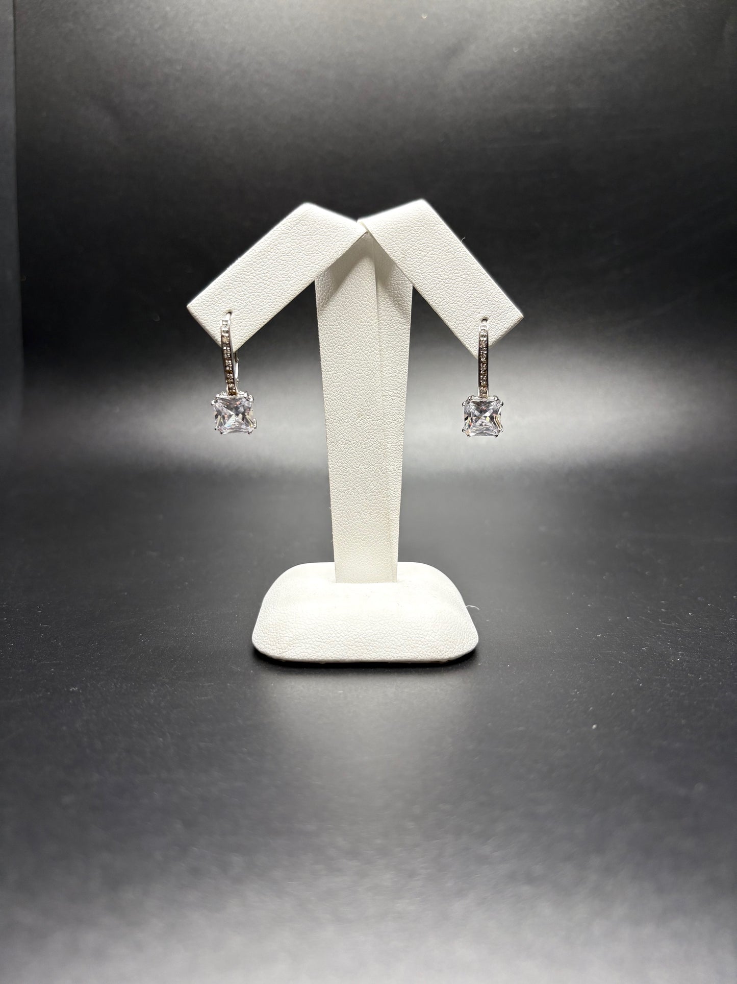 Sterling Silver Cz Drop Earrings