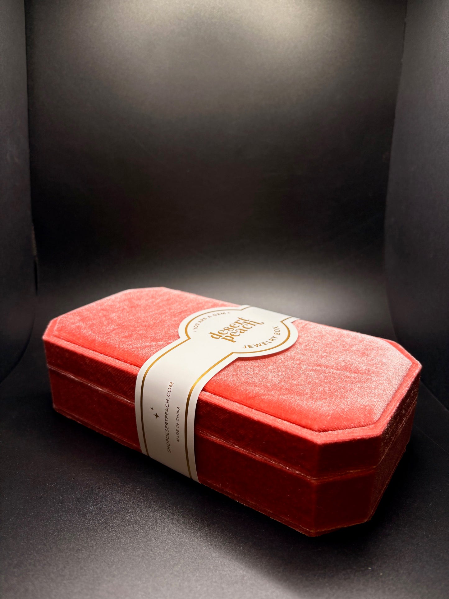 Pink Topaz Velvet Jewelry Box